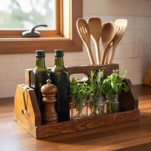 Antique /Vintage Solid Oak Carpenter Tool Box circa 1920s-1940s